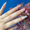 Easywell 28 pcs summer daisies coffin false press on nails custom Fake Nails 
