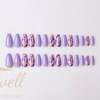 Easywell 28 pieces fake nails wholesale OEM pressed nails ladies artificial nails purple combo 14