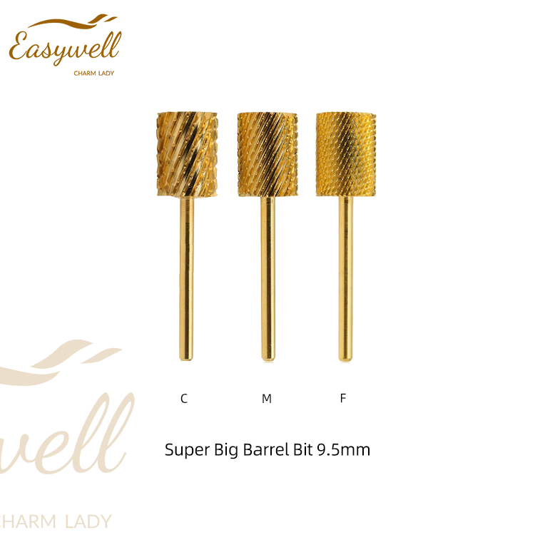 Carbide Super Big Barrel Bit 9.5mm Electric Nail File Drill Bits For Nail Manicure Tungsten 