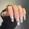 Easywell 28 pcs white snowman press on nails fake nails 
