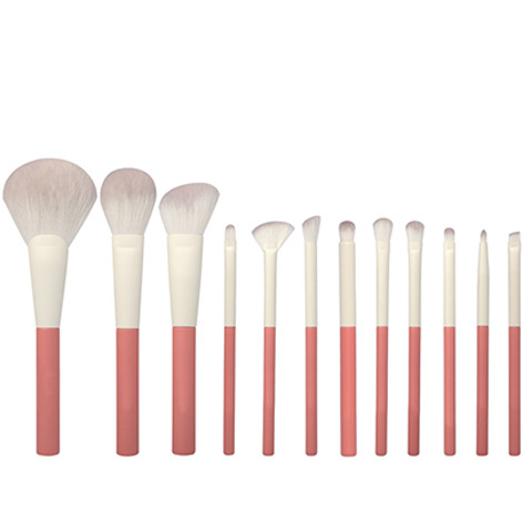 In stock 12 holiday series terracotta red makeup brushes, soft fiber hairy wooden handle blush, a full set of beauty tools