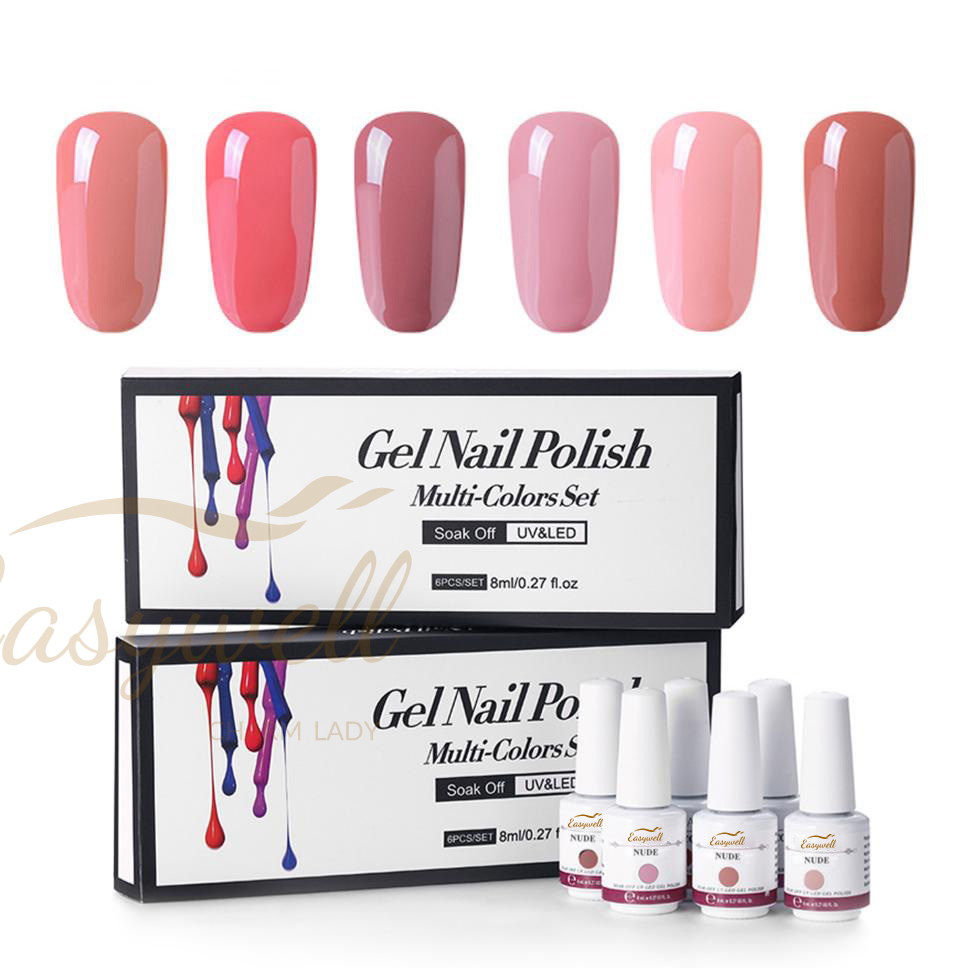 8ml / 0.27floz Nude Nail Gel Polish Factory wholesale 6 colors set