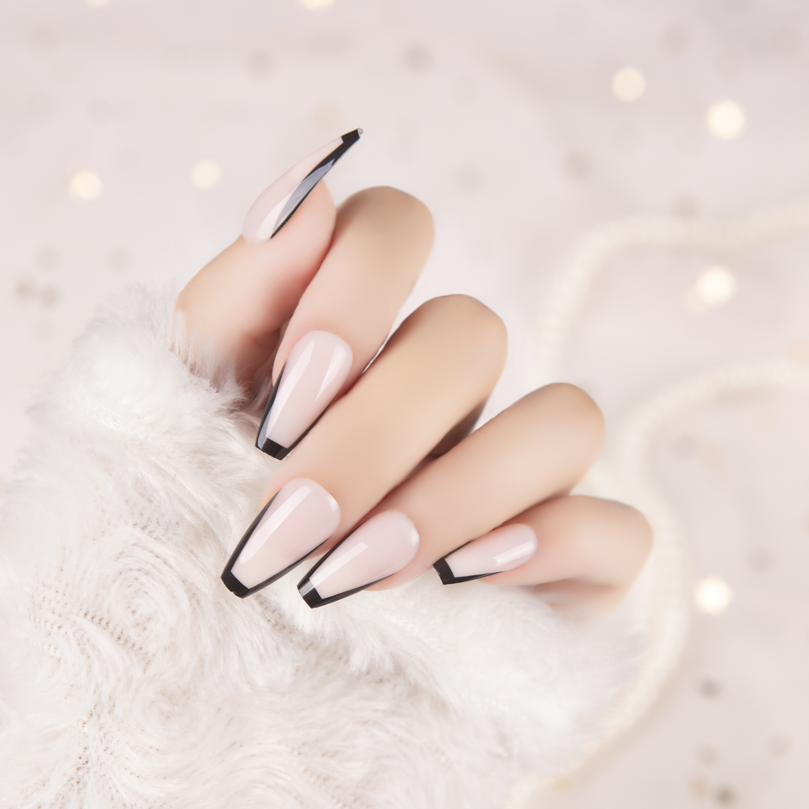 2021 coffin shape false nails fashion acrylic nail glue artificial custom artificial coffin nails