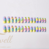 Easywell 28 pieces wholesale OEM designer pressed nails for ladies artificial nails color graffiti fake nails
