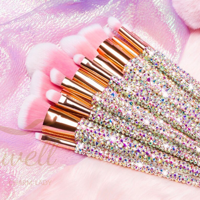 Makeup makeup brush set with diamond and diamond point makeup brushes 12 pieces of makeup brush beauty tools