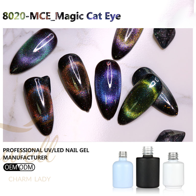 Easywell 15ml 8020-MCE Professional manufactur uv led soak off 3d magic magnet cat eye nail gel polish