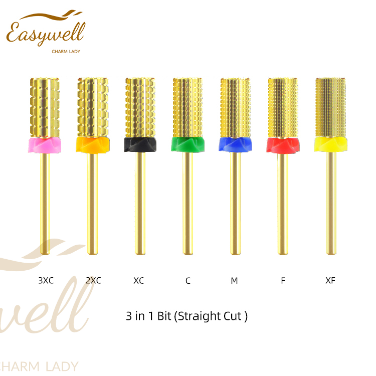 3 in 1 Bits （Straight Cut）professional nail drill bits Carbide Nail Bits 