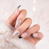 Easywell 28 pcs manufacture wholesale New Fashion Nail Art Checked Vertical Stripes Own Brand Press Nail Salon Fake Nails