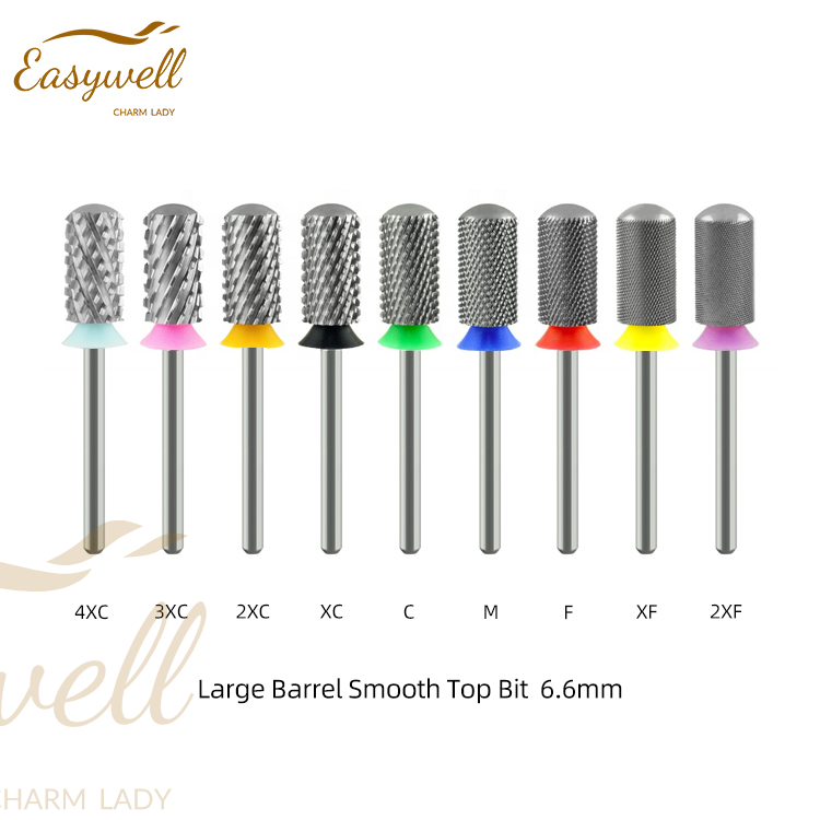 Large Barrel Smooth Top Bit 6.6mm High quality Tungsten carbide nail drill bit Smooth top bit Beauty file