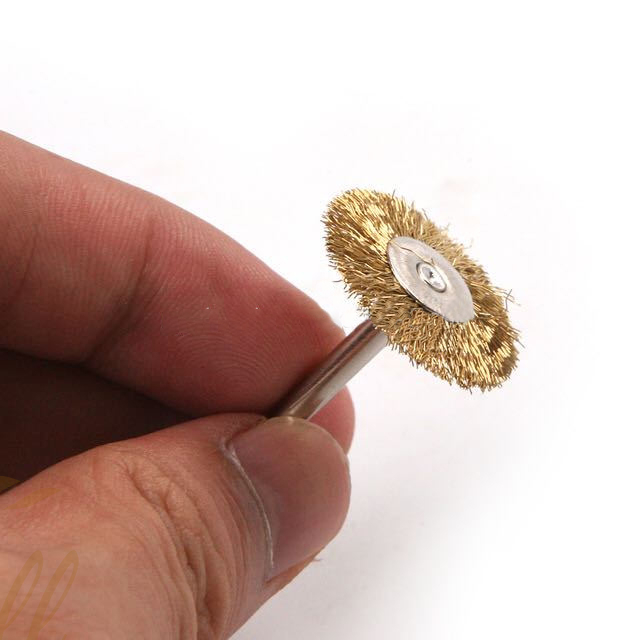 Ceramic Nail Drill Bit Cleaning Mini Brush Wire Rotary Disc with Shaft