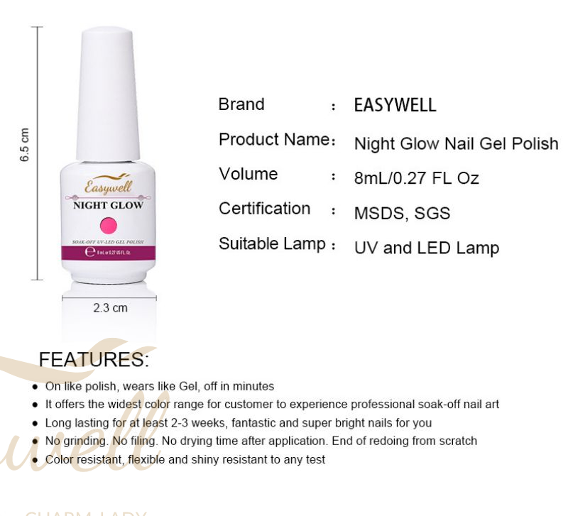 Luminous Nail Polish Glue Removable Nail Polish Glue 24 Color Phototherapy Glue 8ml