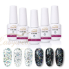 New long lasting removable phototherapy gel nail polish 6 colors Laser silver nail polish 8ML