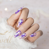 Easywell 28 pieces fake nails wholesale OEM pressed nails ladies artificial nails purple combo 12