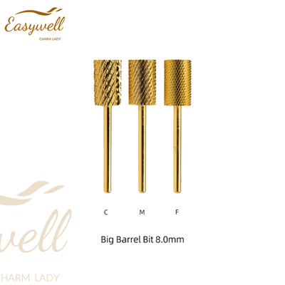 Carbide Big Barrel Bit 8.0mm Electric Nail File Drill Bits For Nail Manicure Tungsten 